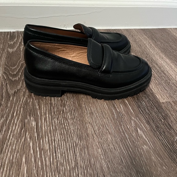 Madewell The Bradly Lugsole Loafer black leather size 6 - Picture 1 of 6